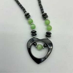 Gunmetal Heart-Shaped Necklace